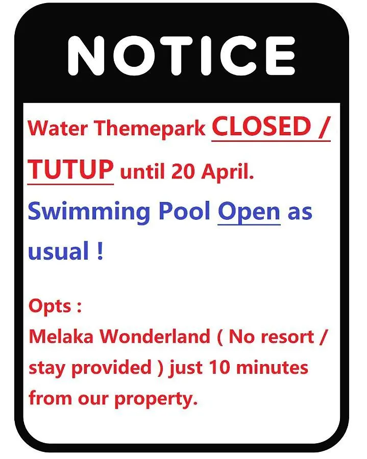 Free 4 Water Themepark Tickets & Wifi Stay Melaka Malezya